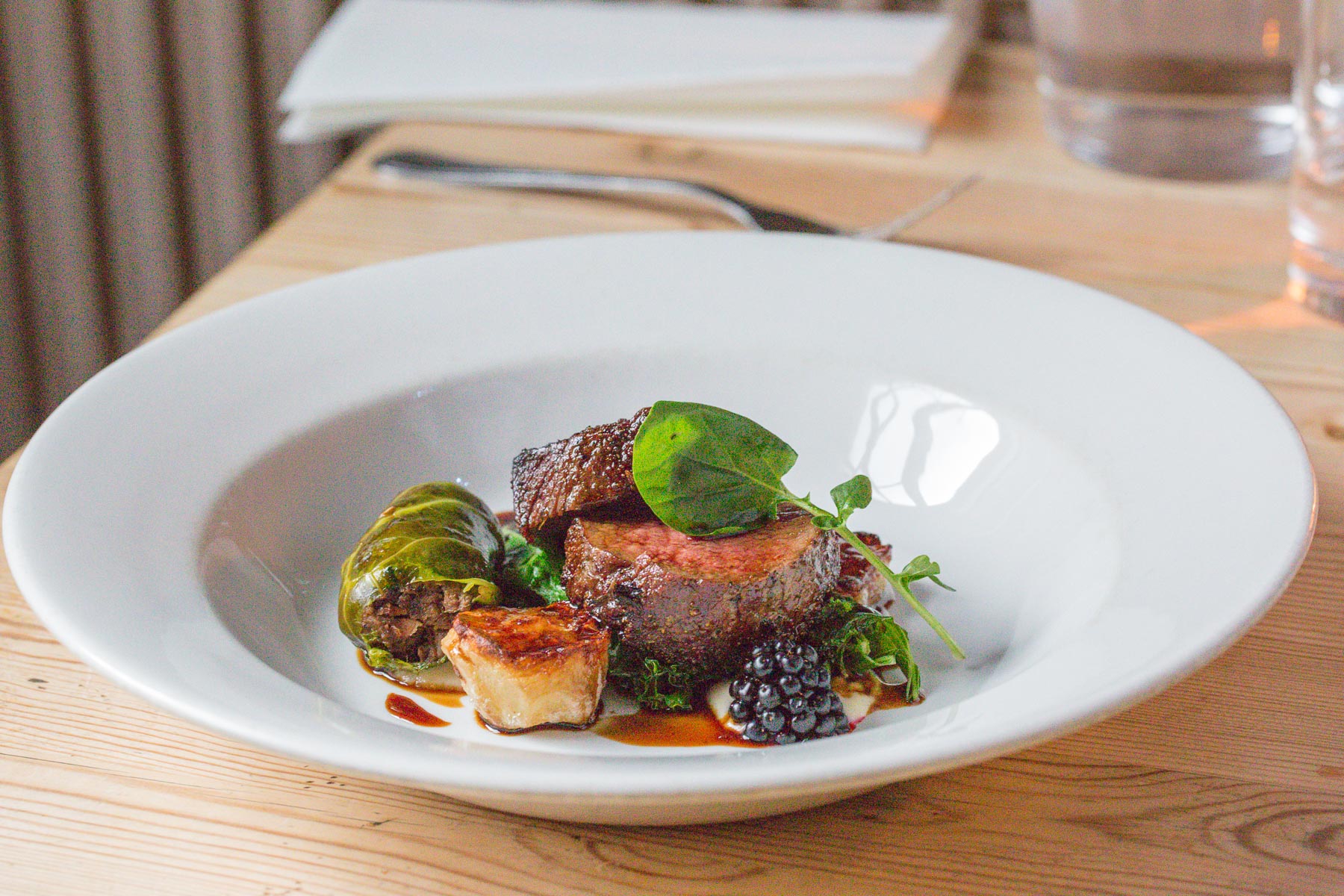 Venison with brambles at the Grain Store, Edinburgh