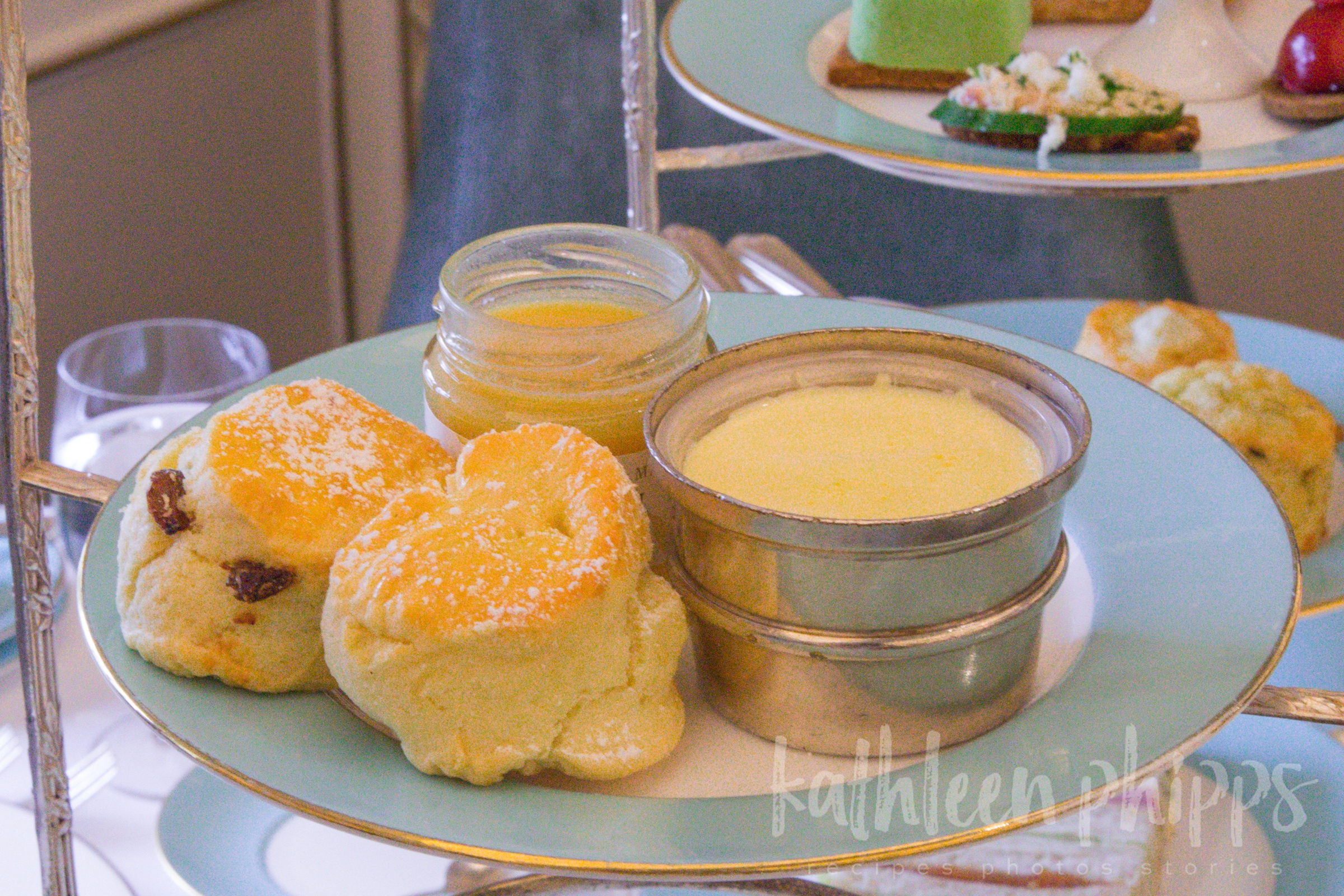 Scones with clotted cream and lemon curd at Fortnum and Mason's Diamond Jubilee Tea Salon, London