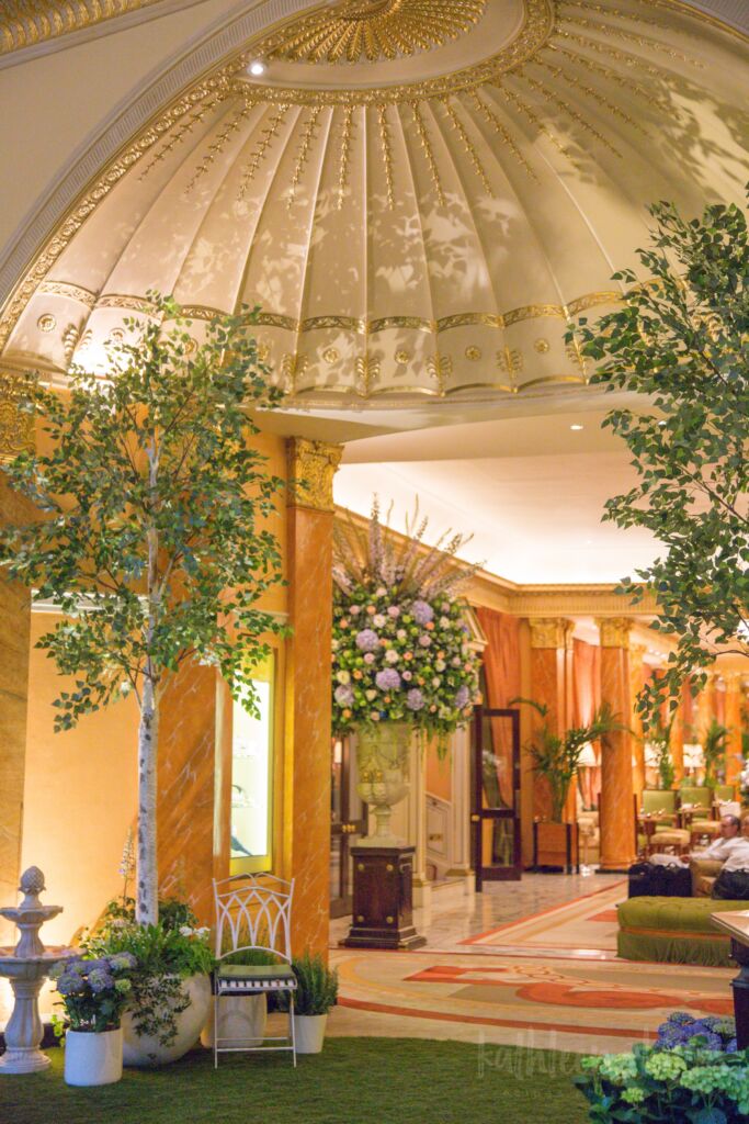 The beautiful foyer of the Promenade at the Dorchester, London